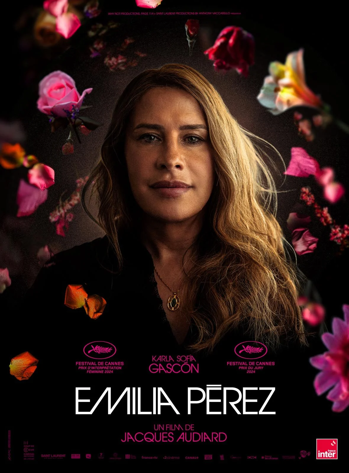 Affiche du film Emilia Pérez réalisée par le studio de design graphique français Page 114, en collaboration avec le réalisateur Jacques Audiard